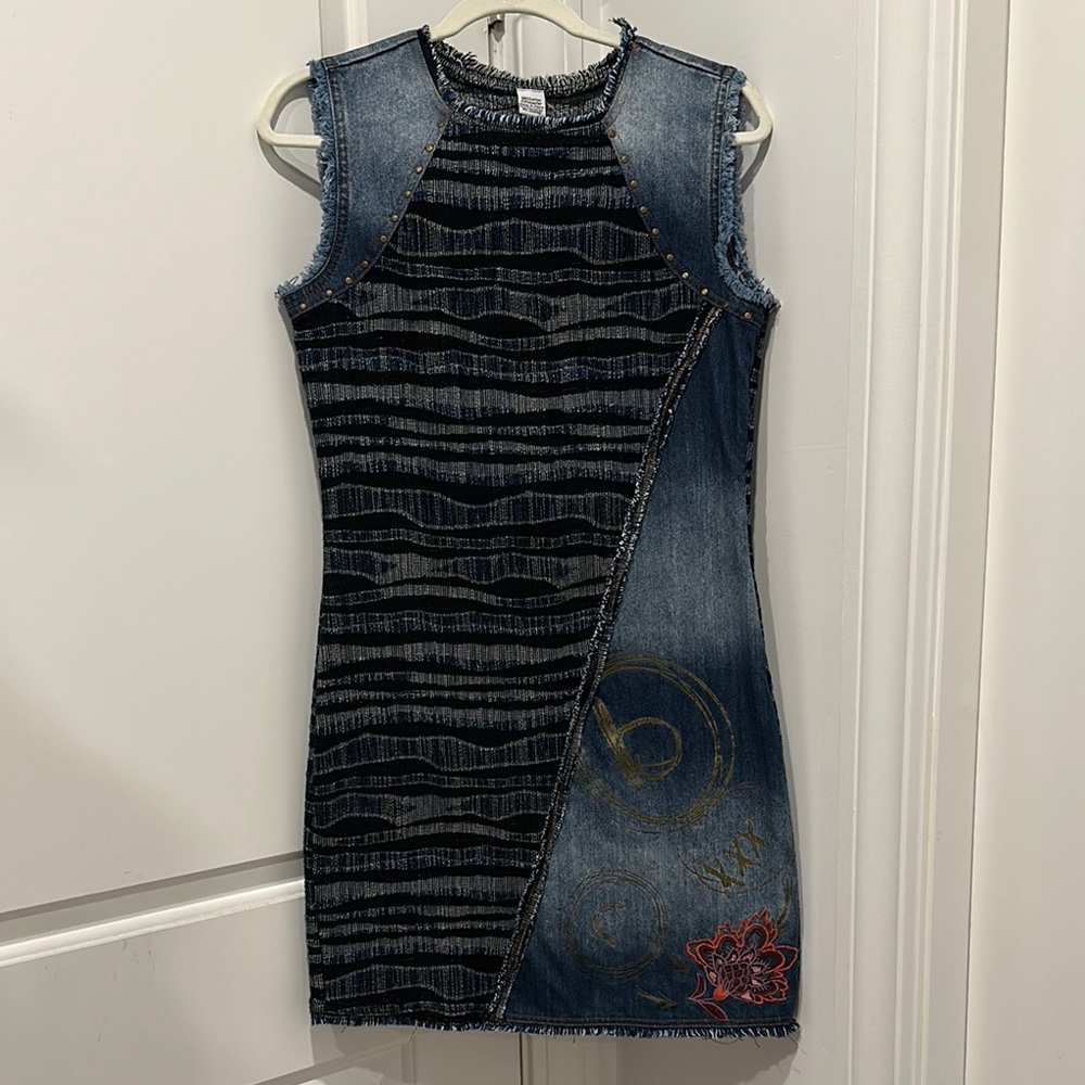 Desigual Denim Dress with Stud Details